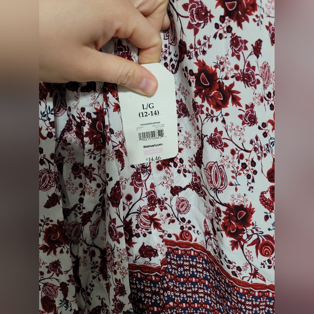 NWT Faded Glory Merlot Tunic Blouse with cross back Size L 100% Rayon - Picture 11 of 12